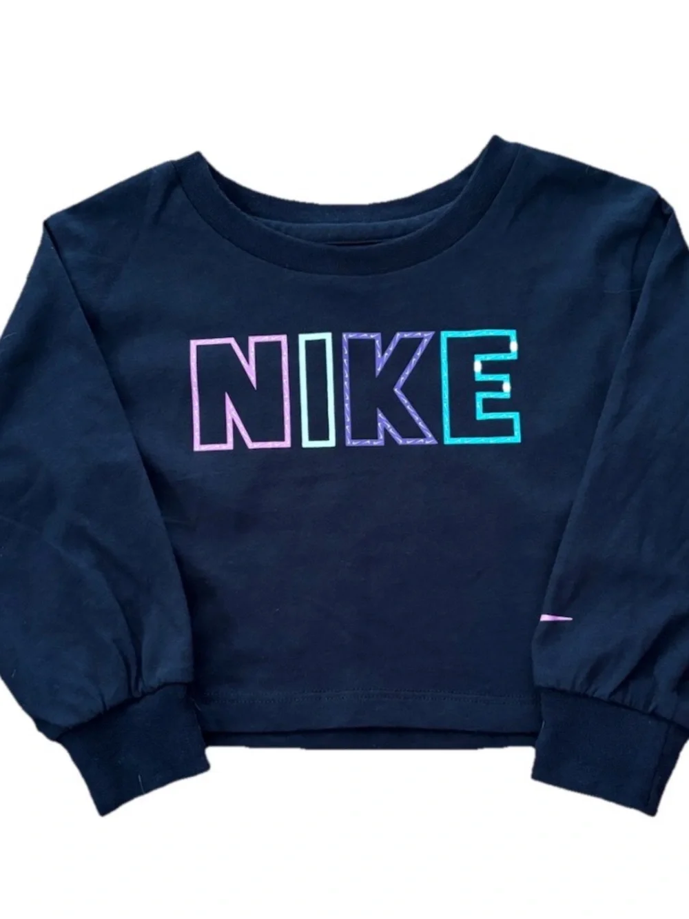 Nike Little Girls Cropped Boxy L/S Tee With High Rise Flared Leggings Set - 2T - Picture 2 of 5